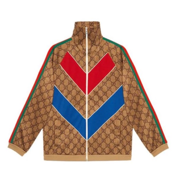 💯% Auth Gucci Men’s Tracksuit Jacket GG “Technical Jersey Jacket” Sz M - Picture 3 of 13